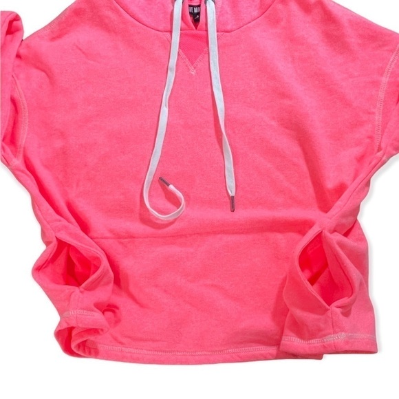 Steve Madden Neon Cropped Hoodie Sweatshirt sz S - Picture 6 of 11